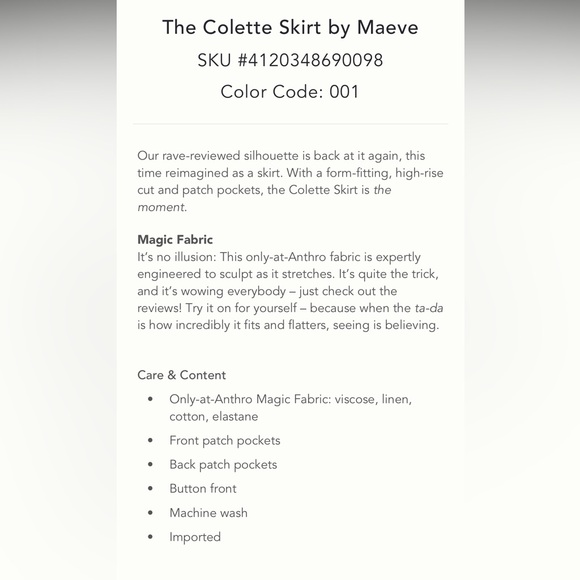 Anthropologie NWT The Colette Skirt by Maeve size XS. - Picture 6 of 16